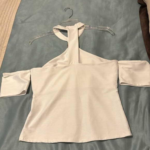 Sexy halter top with gold accent at choker neckline - Picture 3 of 6